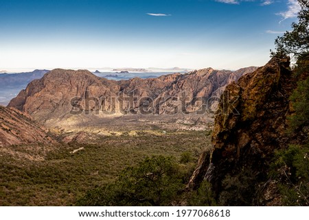 Looking Down At Campsite In Chisos Basin in Big bend National Park Royalty-Free Stock Photo #1977068618