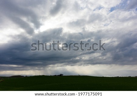 large view rain cloud at steppe