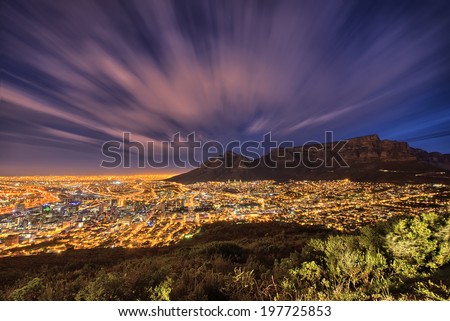 Cape Town's Table Mountain, Lions head & Twelve Apostles are popular hiking destinations for both locals and tourists all year round. Royalty-Free Stock Photo #197725853