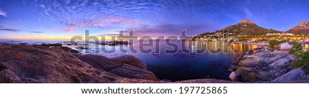 Cape Town's Table Mountain, Lions head & Twelve Apostles are popular hiking destinations for both locals and tourists all year round. Royalty-Free Stock Photo #197725865