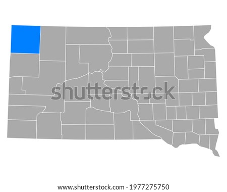 Map of Harding in South Dakota on white background