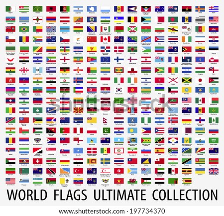 Flags vector of the world  Royalty-Free Stock Photo #197734370