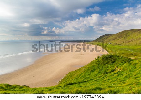 Overlooking Rhossili Bay on the Gower Peninsula, Wales UK Europe