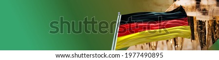 Germany Flag with champagne celebration and large Gradient Single Flag - 3D illustration - 3D render 