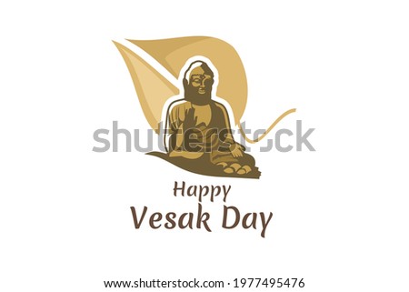 Happy Vesak day. Vesak or Waisak day vector illustration. Suitable for greeting card, poster and banner 
