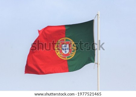 Portuguese red and green national Flag, Portugal