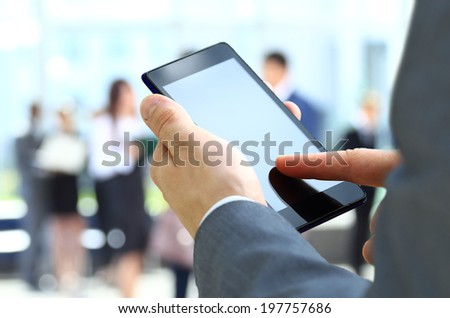 man use a mobile phone