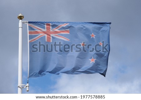 new zealand flag on blue sky