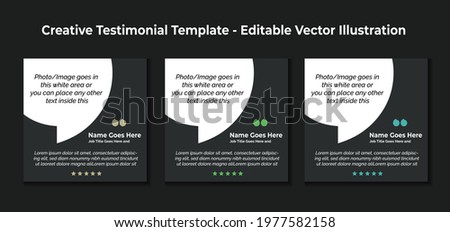 Creative Testimonial Templates - Editable Vector Illustration Royalty-Free Stock Photo #1977582158