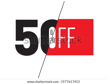 Tag 50% off. Special discount, super discount. Royalty-Free Stock Photo #1977617453