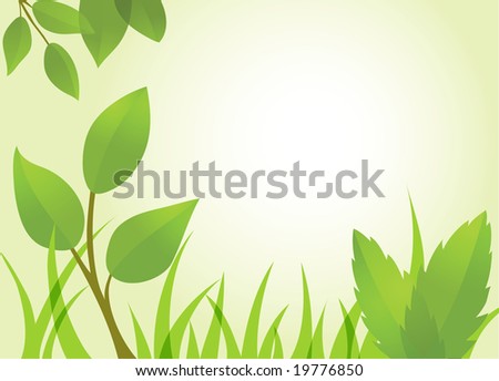 Green summer background. Vector illustration