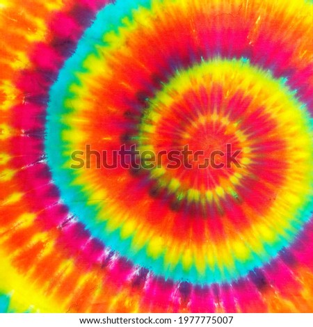 Tie-dye. A closed up texture of tie dye fabric in colorful background, rainbow color. (This is photo image not illustration)