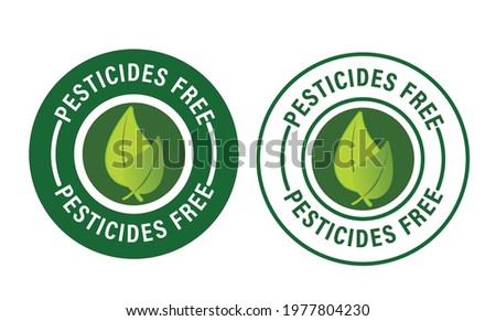 pesticides free vector icon with leafs. organic product abstract