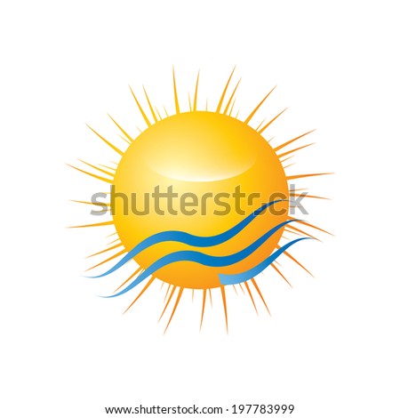 Sun icon. Vector illustration on white background 