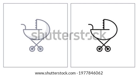 Baby Stroller Icons. Vector Illustration
