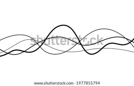 Abstract continuous lines drawing on white as background. Vector