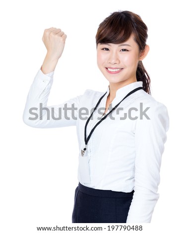 Business woman fist up