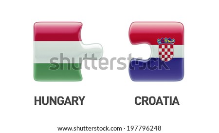 Croatia  Hungary High Resolution Puzzle Concept