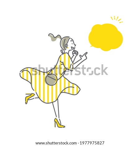 positive woman, simple and cute illustration