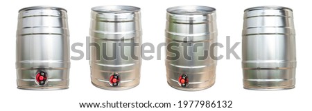 Beer keg isolated on white background with clipping path Royalty-Free Stock Photo #1977986132