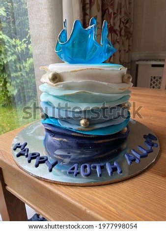 A close up view of a fortieth birthday cake 