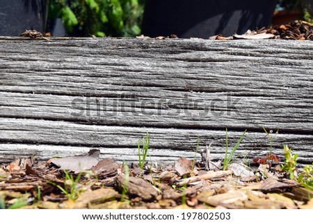 old wooden beam at a gardening company