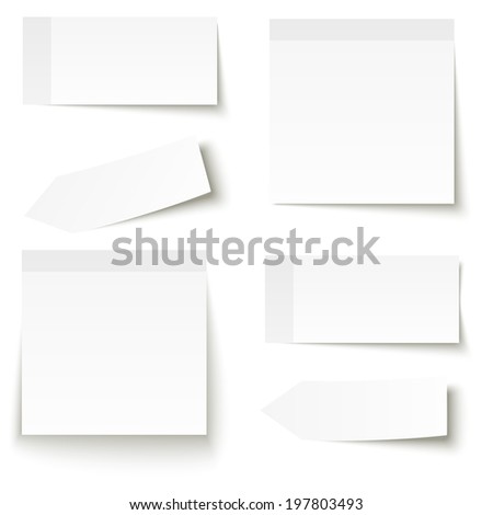 Collection of adhesive notes white Royalty-Free Stock Photo #197803493