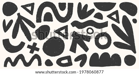 Bundle of vector black and white hand drawn various organic shapes,doodles and textures.Trendy contemporary design perfect for prints,flyers,banners,fabriс,branding design,covers and more. Royalty-Free Stock Photo #1978060877