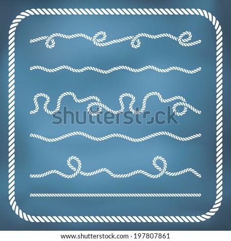 Decorative seamless nautical rope borders Royalty-Free Stock Photo #197807861