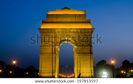 India Gate - New Delhi Royalty-Free Stock Photo #197813597