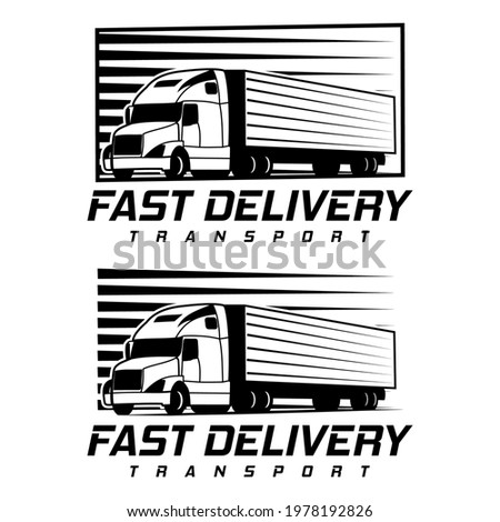 fast delivery truck logo, can be used in business and can also be printed for clothes etc.