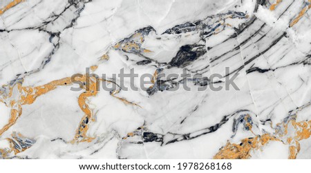 White statuario marble texture background with golden veins - 
 Thassos quartzite, Carrara Premium, Glossy statuary limestone marble - natural white marble for ceramic wall and floor tiles. Royalty-Free Stock Photo #1978268168