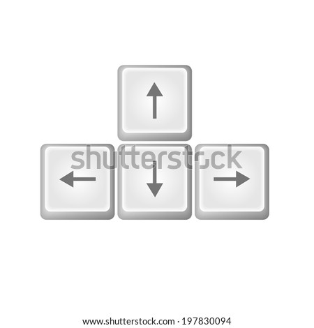 vector arrows buttons keyboard on background