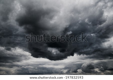 dark storm clouds before rain Royalty-Free Stock Photo #197832593