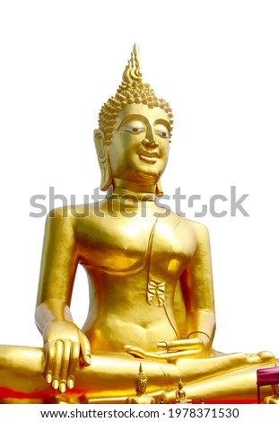 Golden Buddha Isolate White Background 