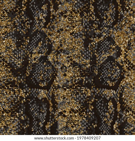 Golden Snake skin pattern texture repeating seamless vector. Texture snake. Animal print, snake skins design textile