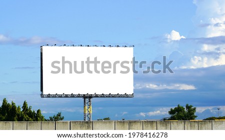 Large Blank billboard for outdoor advertisement with copy space                               