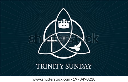 Vector illustration of Trinity Sunday, the first Sunday after Pentecost in the Western Christian. Royalty-Free Stock Photo #1978490210