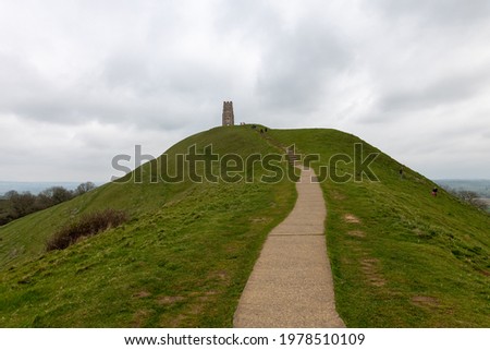 Landscape photo of Galstonbury Tor on the Somerset Levels