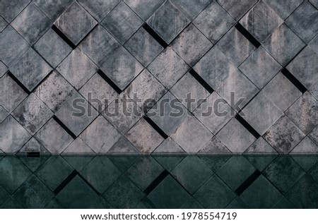 Neutral, abstract background of 3D cubes of light gray color. Minimalistic concept.Stone and water. Loft.	