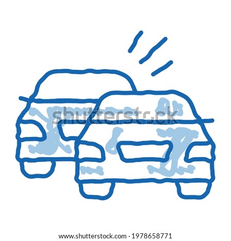 overtaking previous car sketch icon vector. Hand drawn blue doodle line art overtaking previous car sign. isolated symbol illustration
