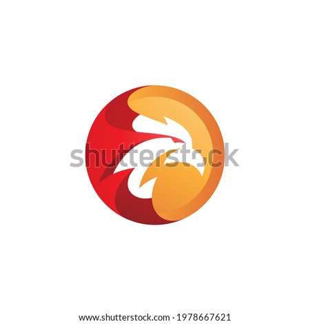 Bird Eagle Head and Sphere Circle Logo