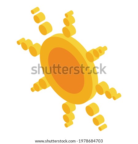 Solarium sun icon. Isometric of Solarium sun vector icon for web design isolated on white background