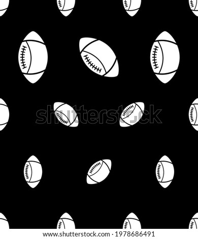American Football Icon Seamless Pattern, Elliptical Shape Football Icon Vector Art Illustration