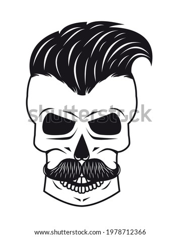 barbershop skull hipster style icon