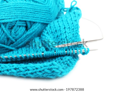 Knitting with spokes isolated on white
