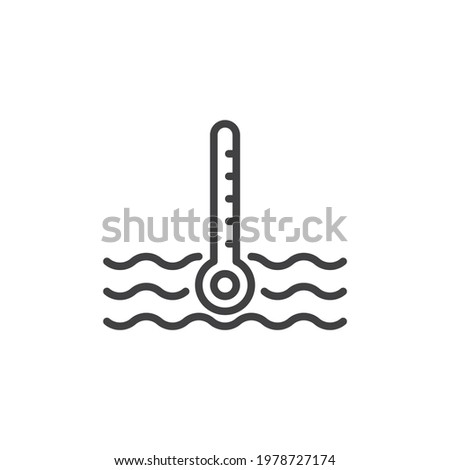 Car temperature warning line icon. linear style sign for mobile concept and web design. Water temperature indicator outline vector icon. Symbol, logo illustration. Vector graphics
