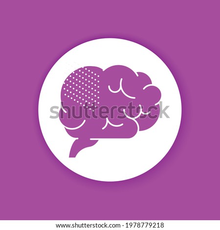 Brain disease alzheimer`s glyph color icon. Human organ concept. Memory loss. Decrease in mental human abilities. Sign for web page, mobile app, button, logo. Editable stroke.