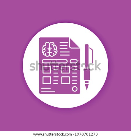 Diagnosis and treatment dementia color glyph icon. Medical clipboard. Health care concept. Sign for web page, mobile app, logo. Editable stroke