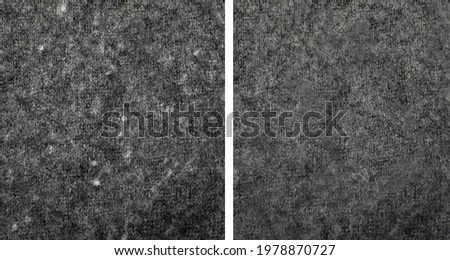 Black cloth before and after using of fabric shaver, collage. Banner design Royalty-Free Stock Photo #1978870727
